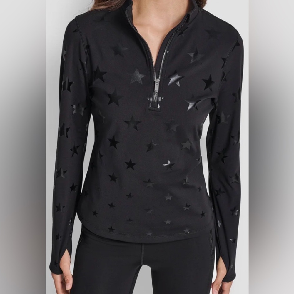 Alpine fitness half-zip star print pullover and coated leggings
